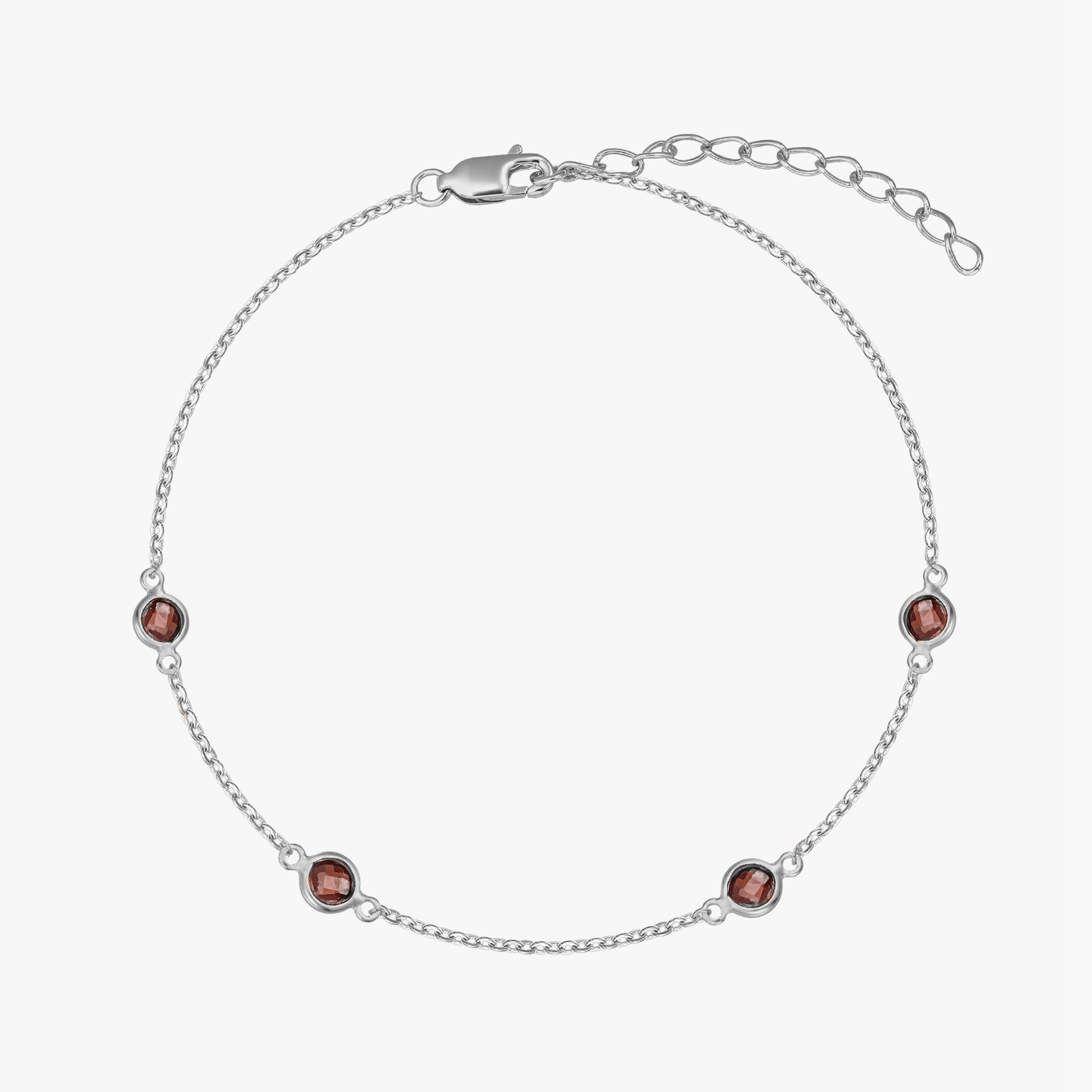 Bracelet en argent Birthstone Janvier - Grenat - Indira