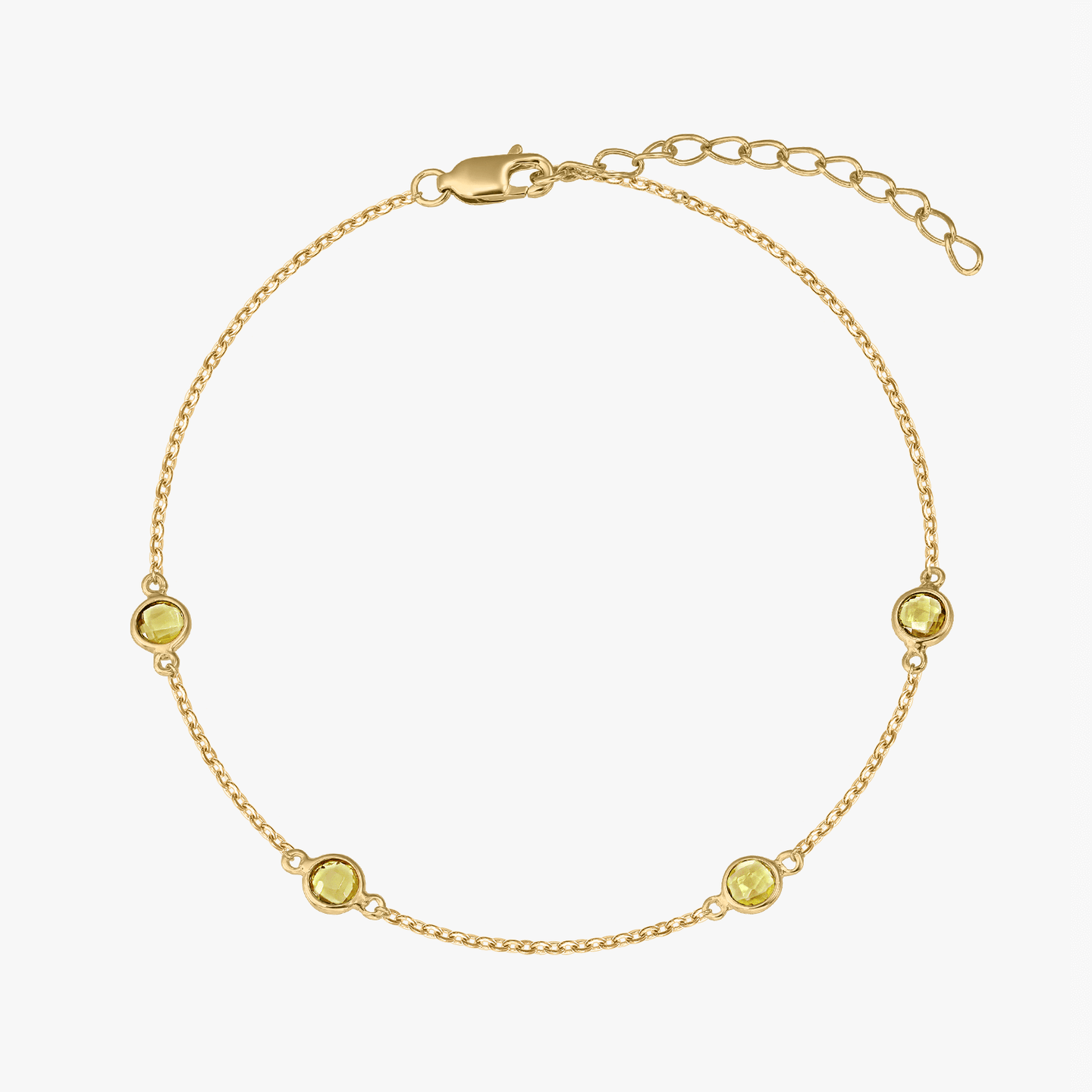 Birthstone Golden November ezüst karkötő - Citrin - Indira