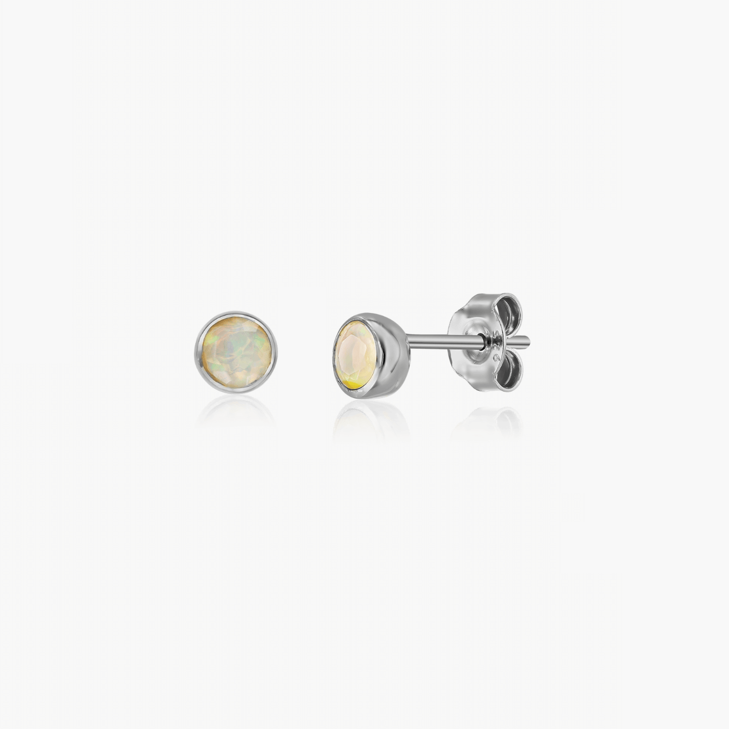 Ezüst fülbevaló Birthstone október - Opál - Indira