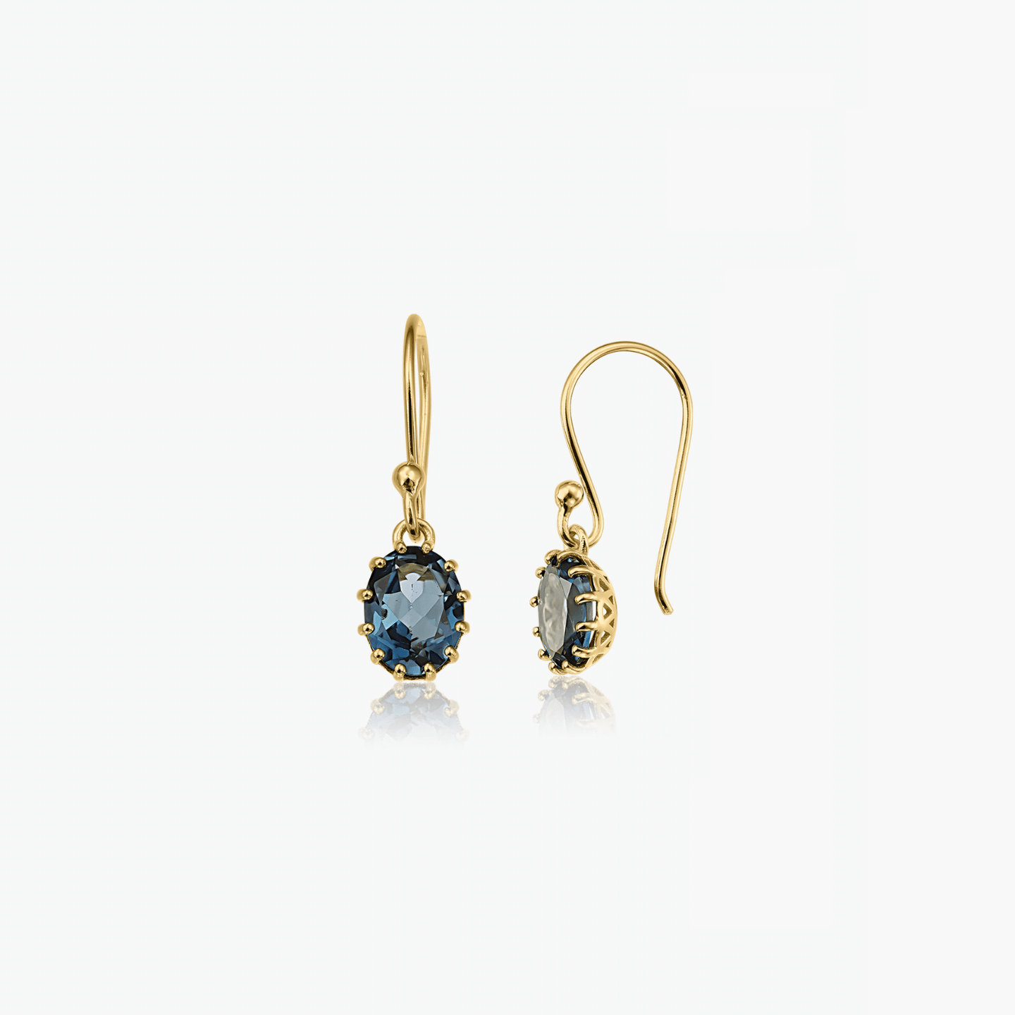 Golden Serene Silver Earrings - London Topaz - Indira