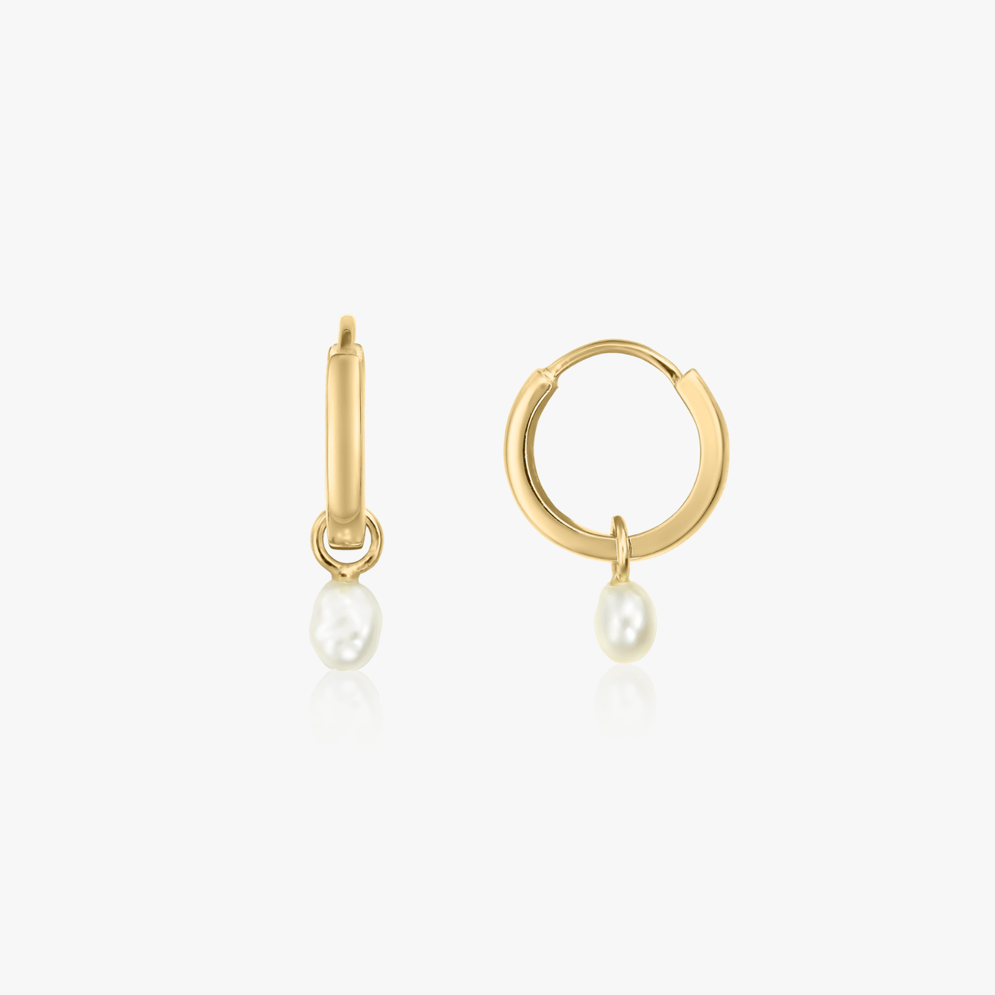 Boucles d'oreilles en argent Little Golden Drop - Perles Naturelles - Indira