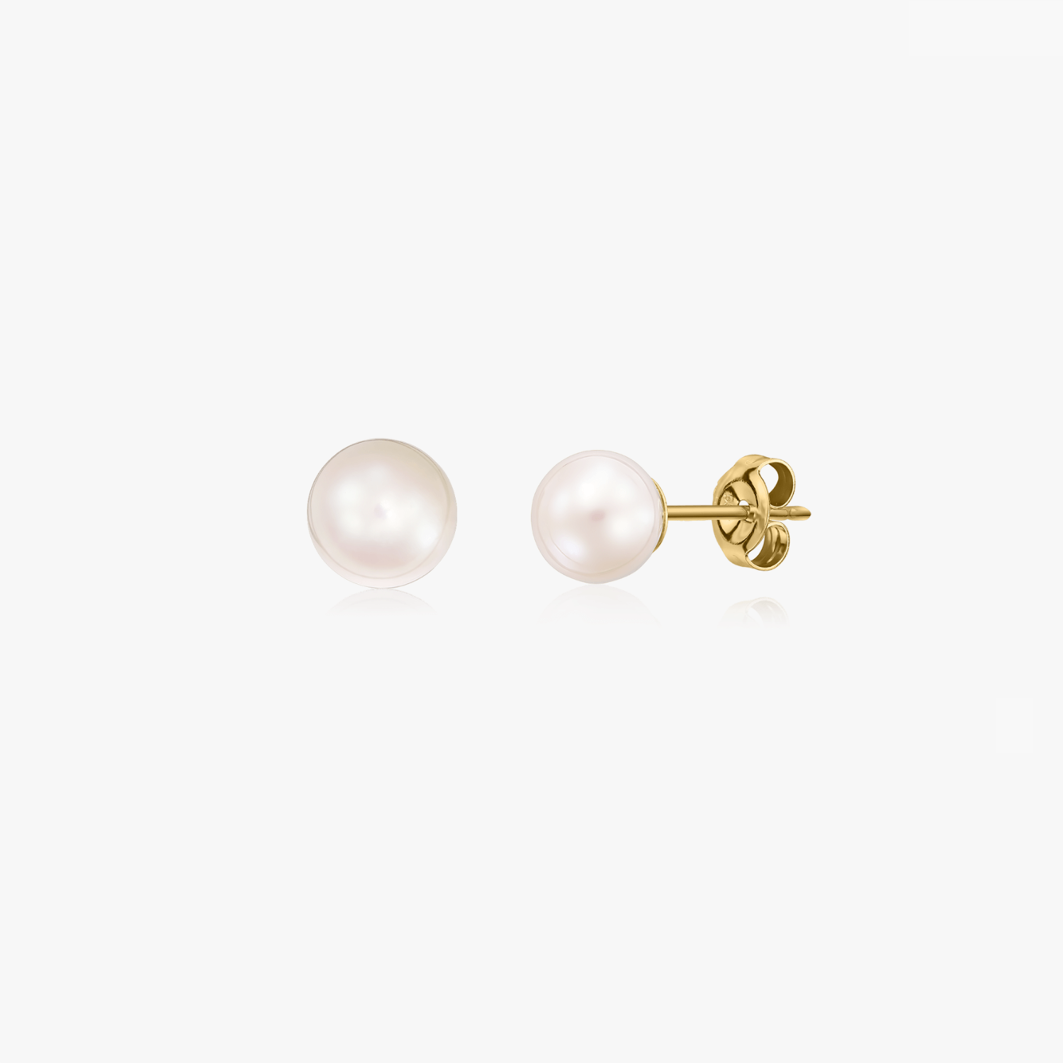Gold Pearl Stud Earrings - Indira