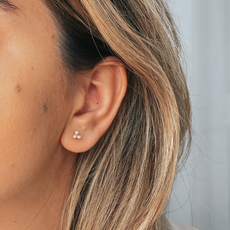 Boucles d'oreilles en or Pointe - Perles Naturelles - Indira