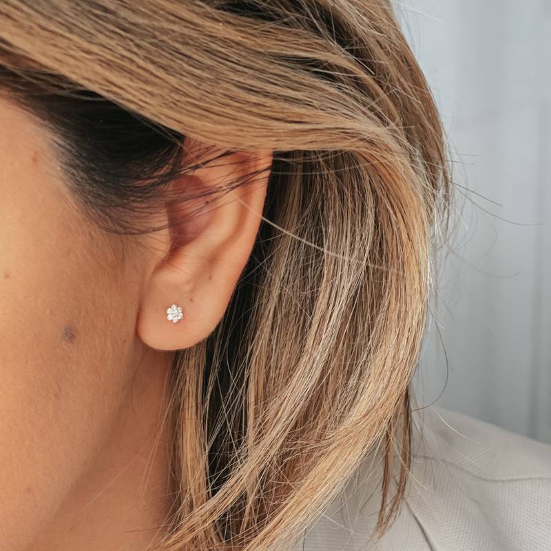 Winterbloom Gold Earrings - Zirconia - Indira