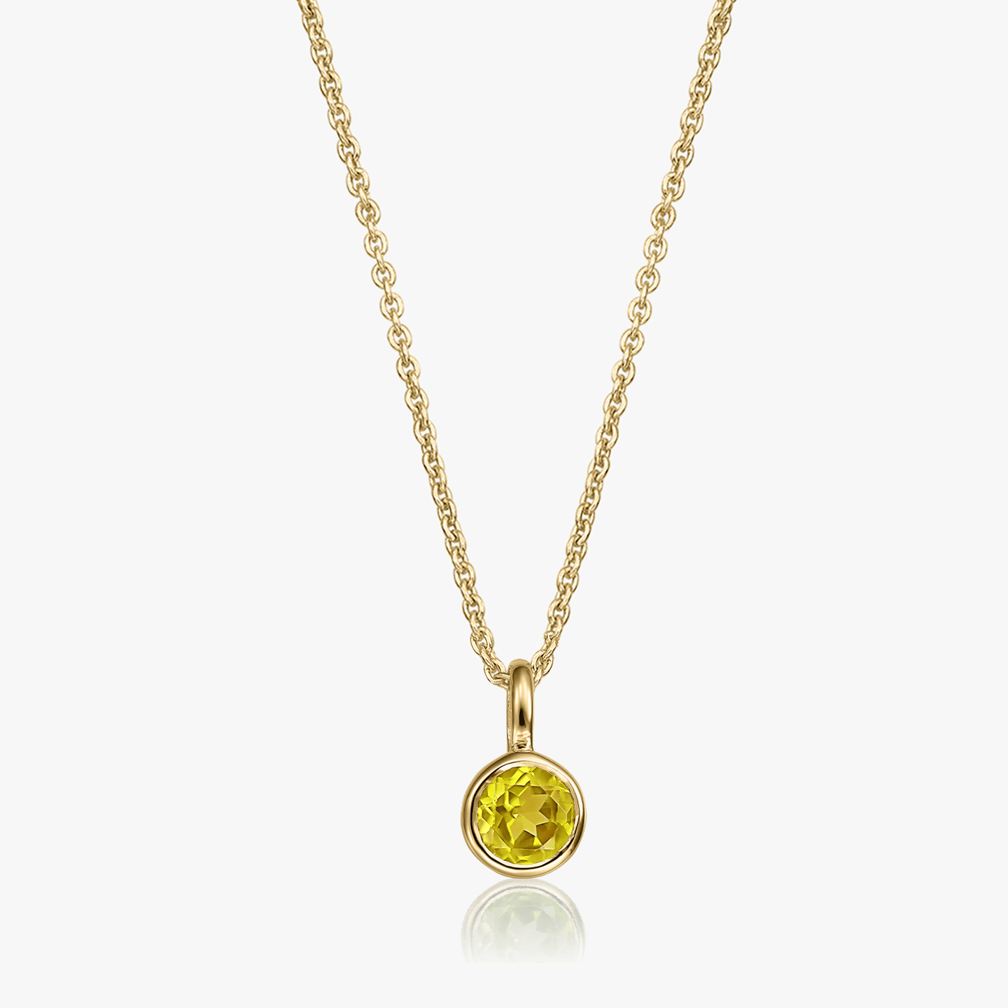 Ezüst Birthstone Golden November nyaklánc - Citrin - Indira