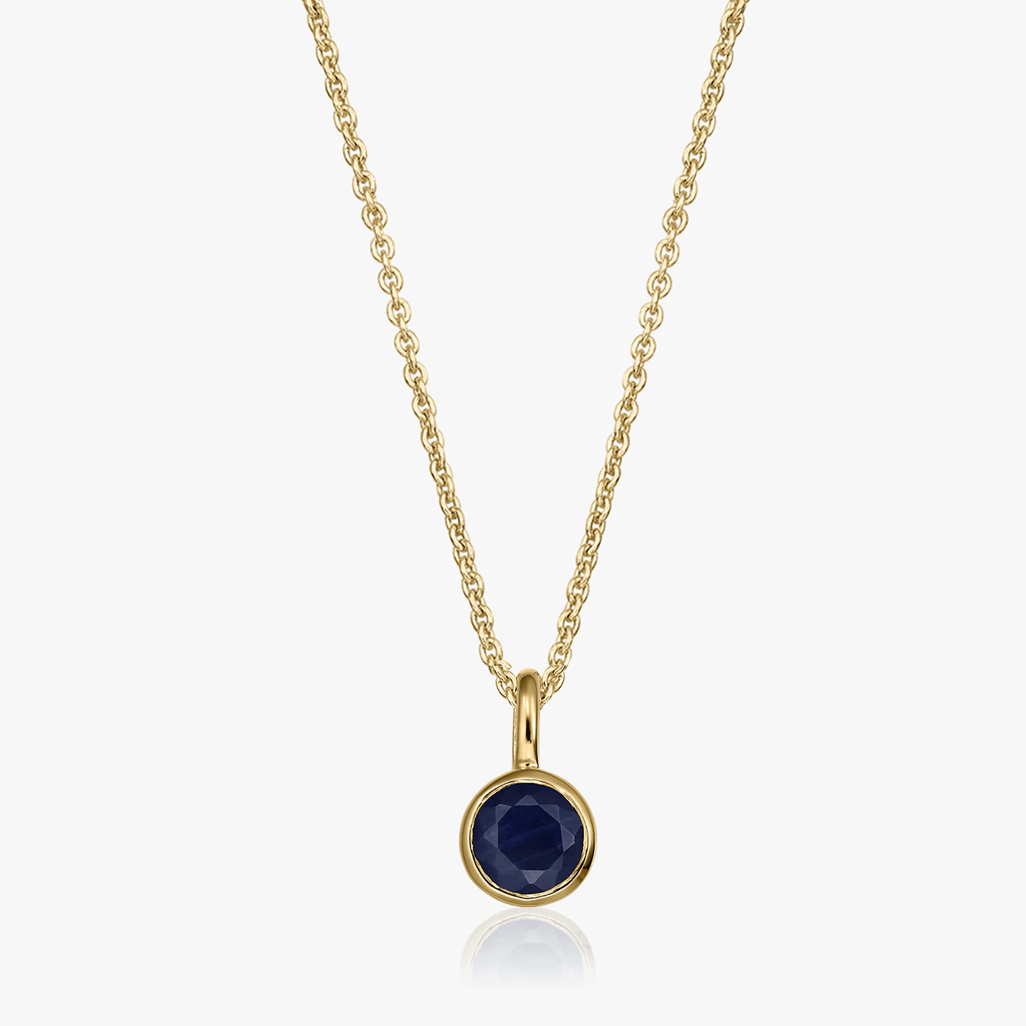 Birthstone Golden Szeptember ezüst nyaklánc - Zafír - Indira