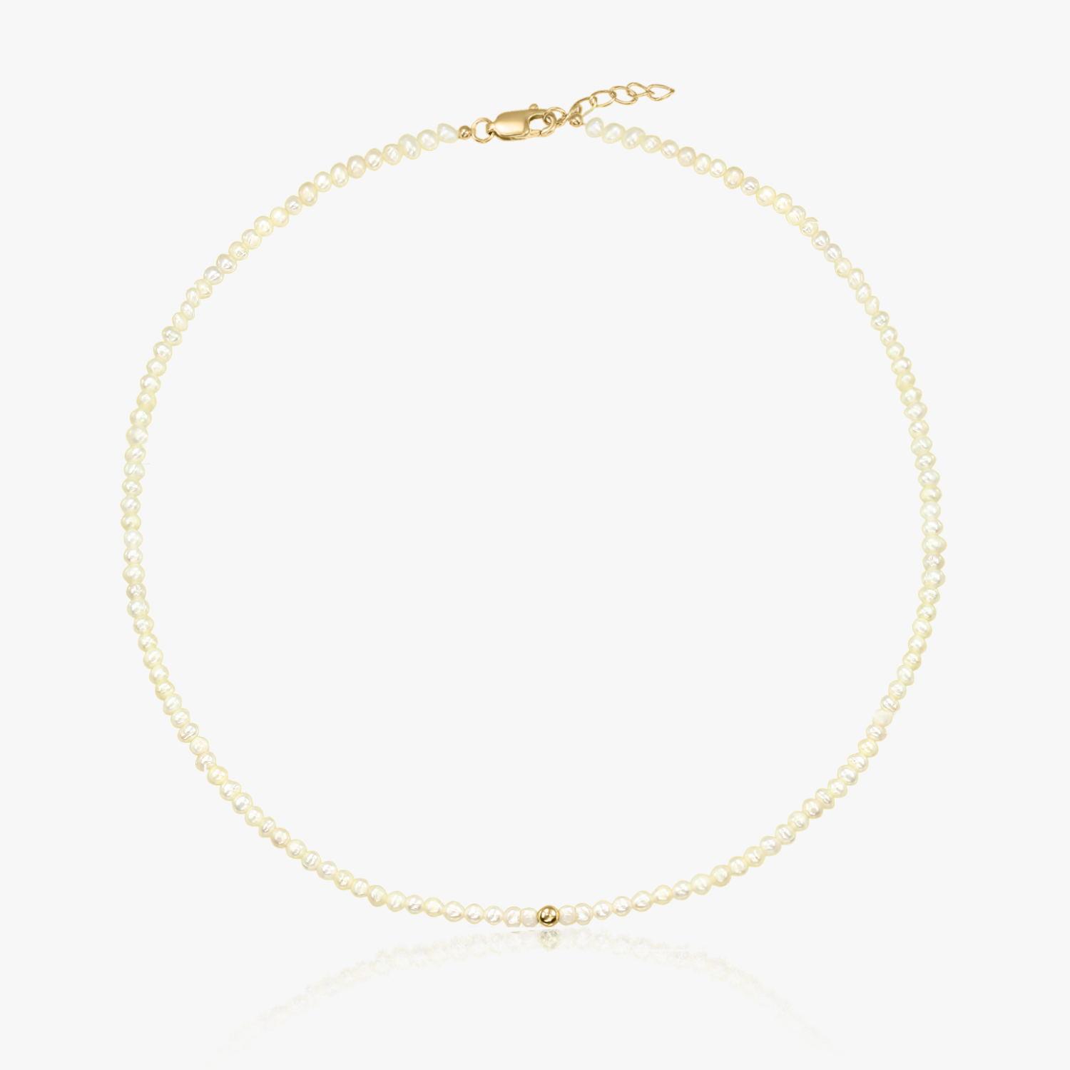 Golden Glamour Silver Necklace - Natural Pearls - Indira