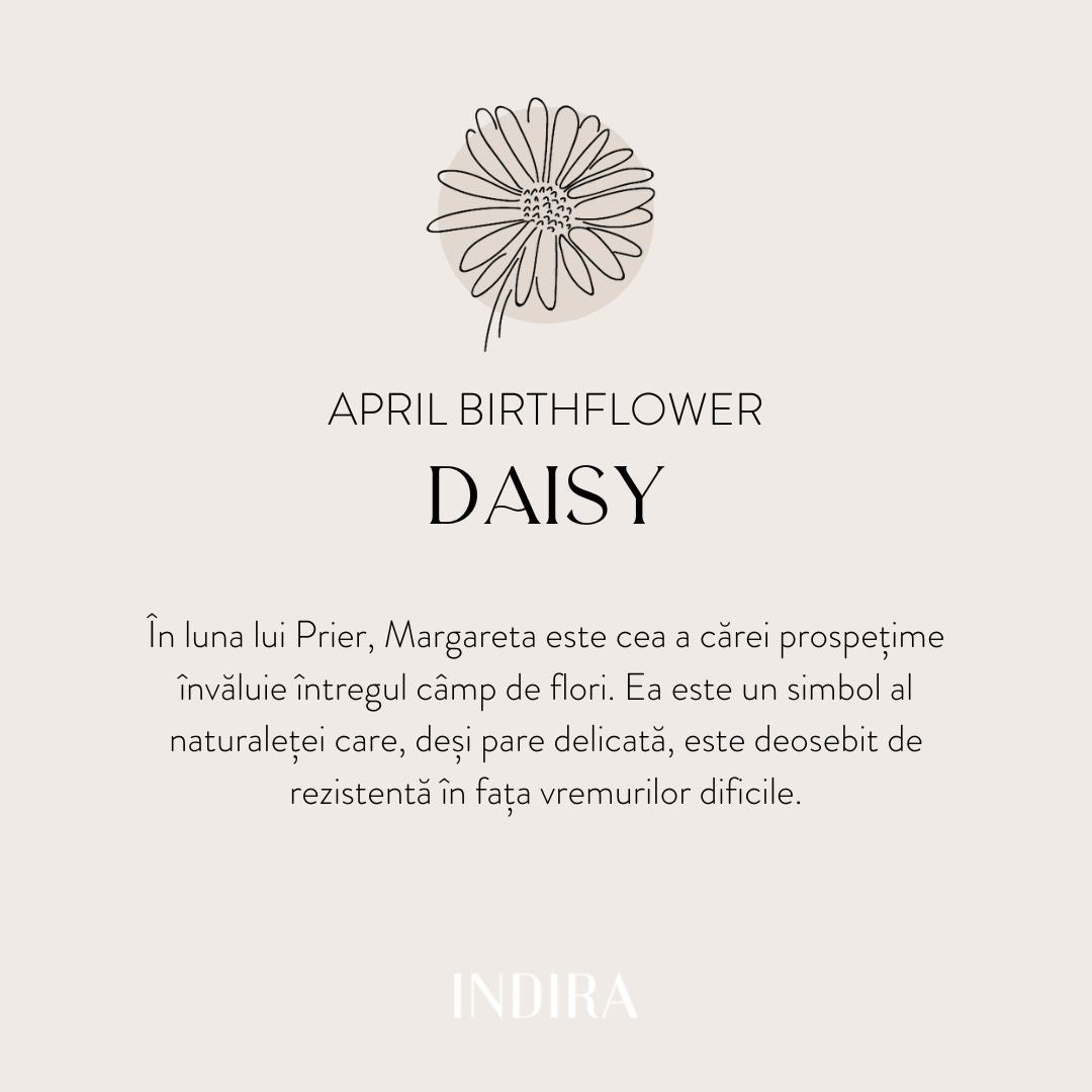 Indira - Fehérarany zsinór karkötő Birth Flower - Április Margaréta