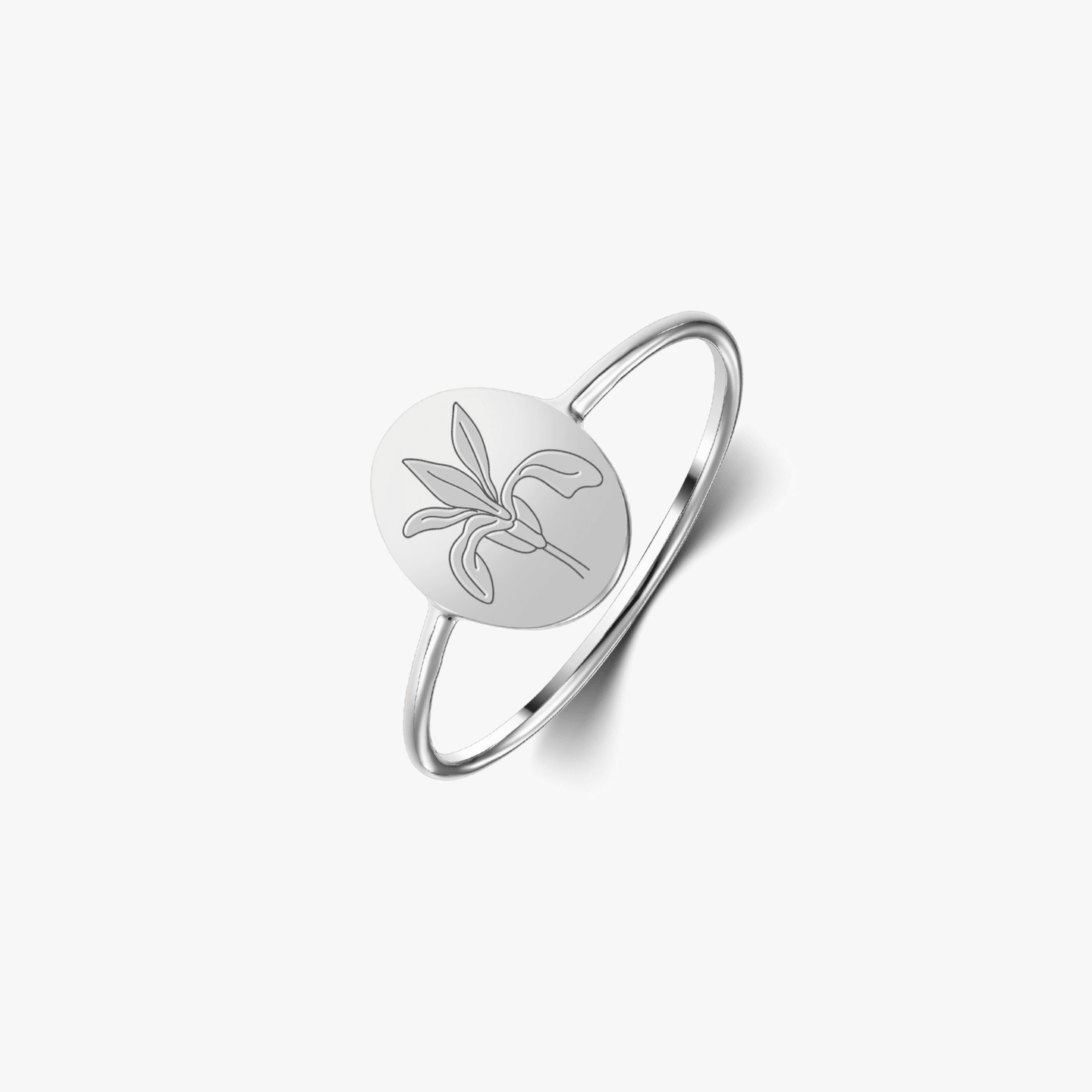 Bague en argent Birth Flower - Février Iris - Indira