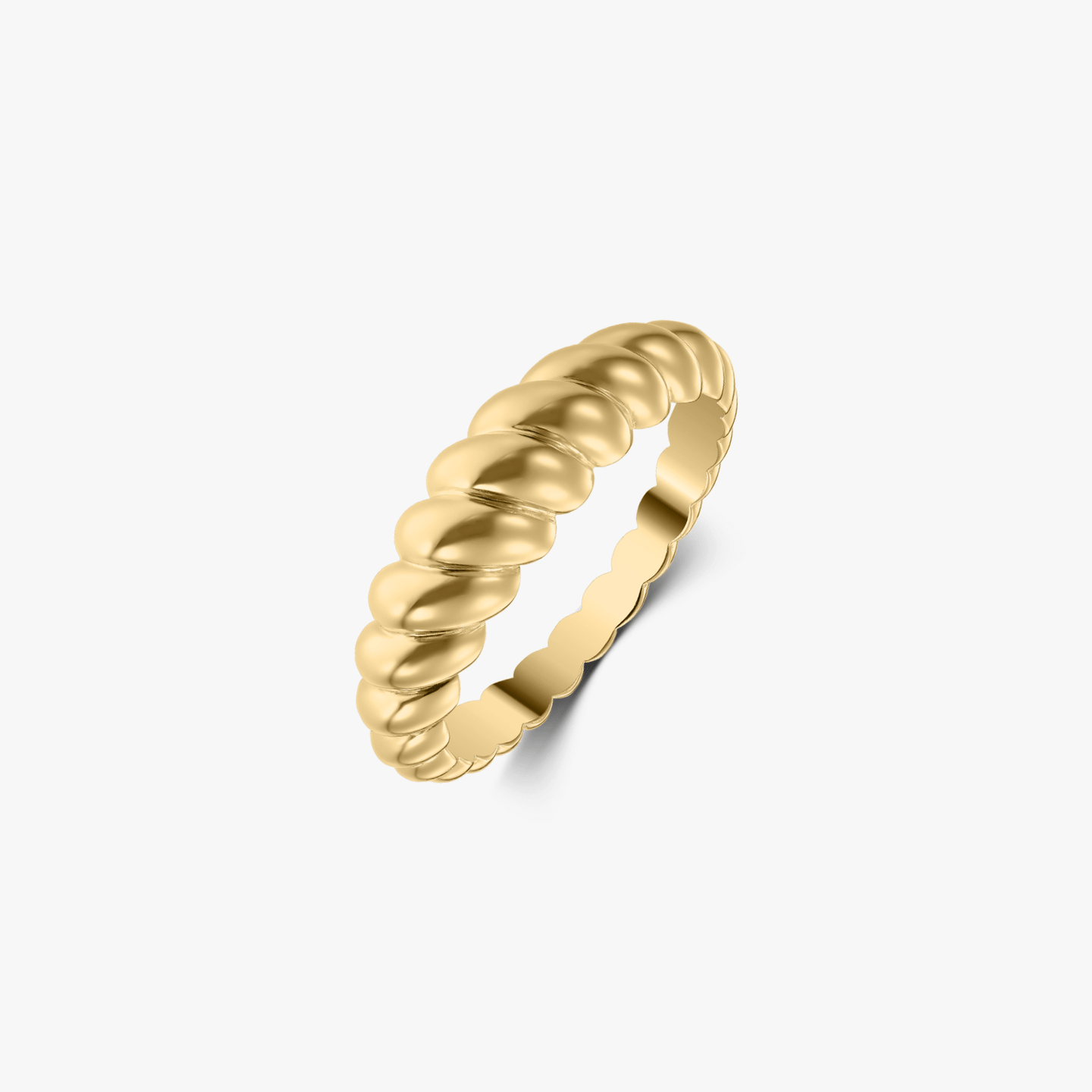 Golden Petit Brioche Silver Ring - Indira