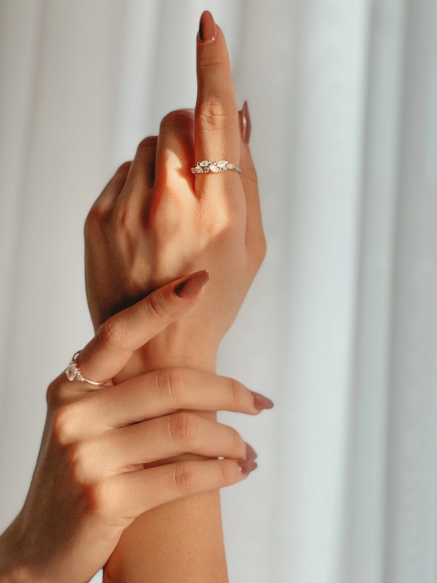 Bague en argent Verdure - Pierre de Lune - Indira