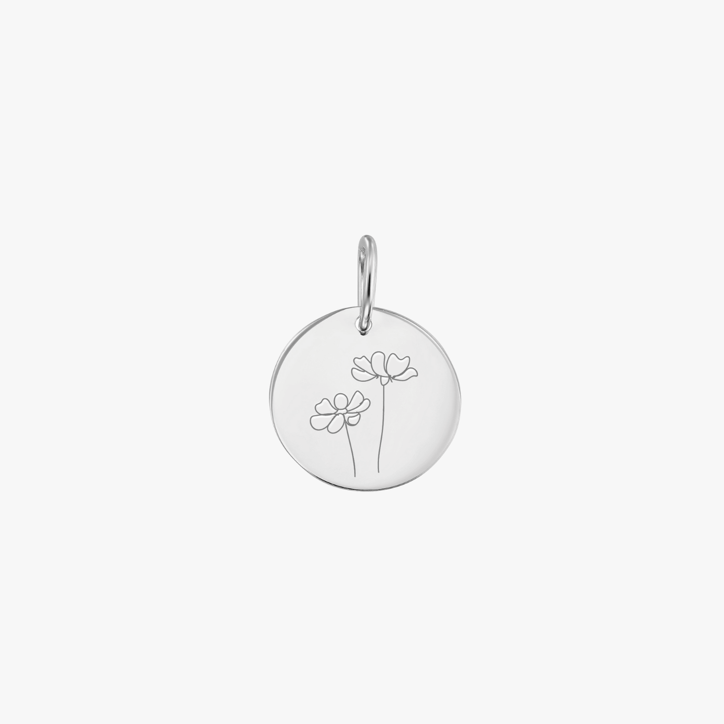 Arany Fehér Birth Flower Medál - Októberi Cosmos - Indira