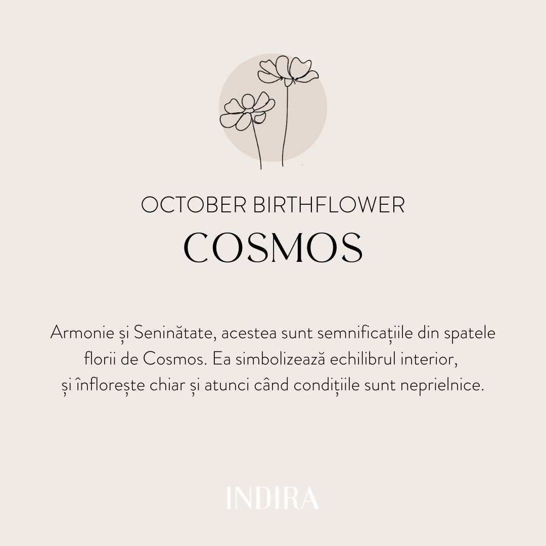 Silver Cord Bracelet Silver BirthFlower - October Cosmos - Indira
