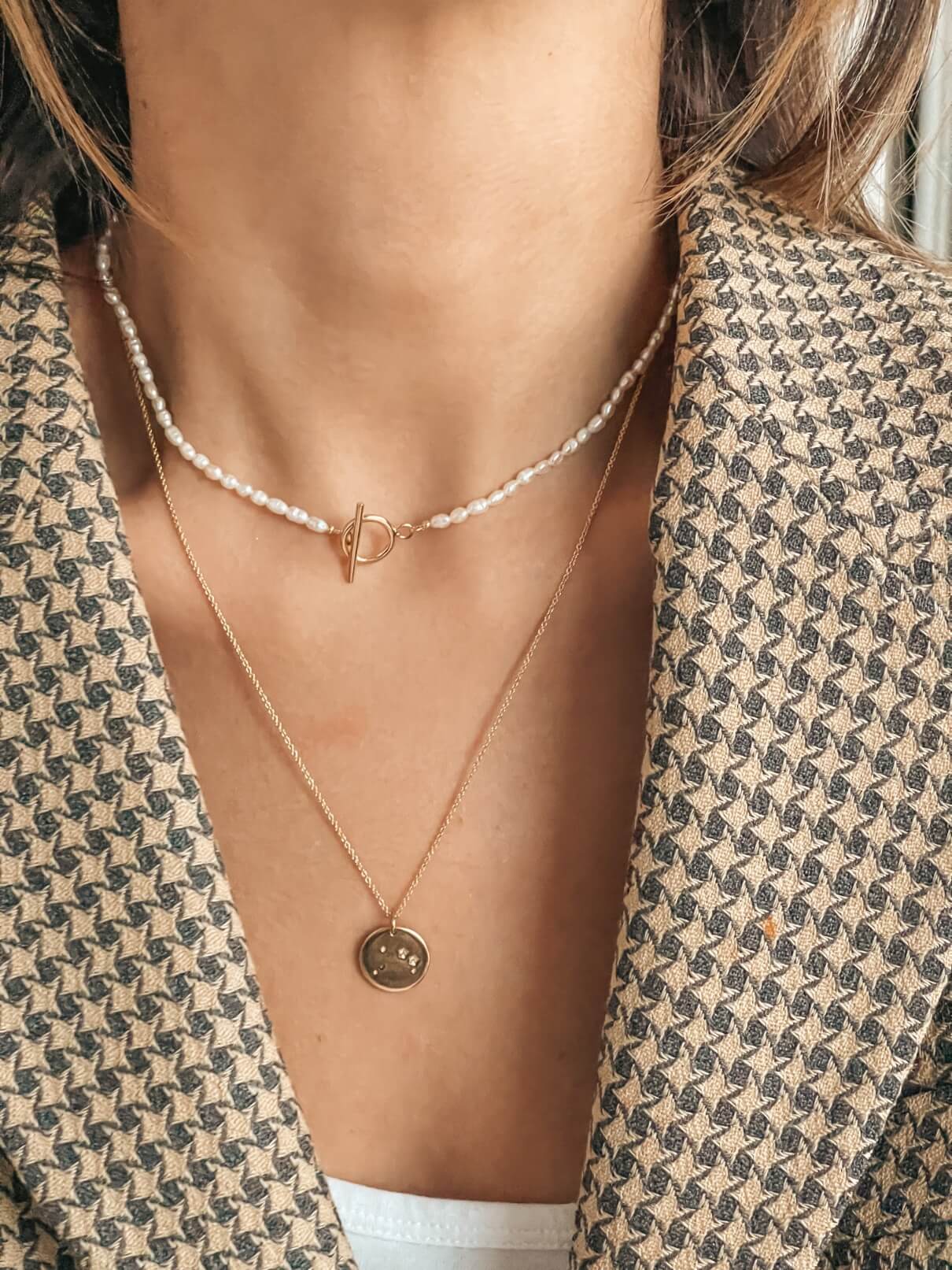 Golden Zodiac Silver Necklace - Aries - Indira