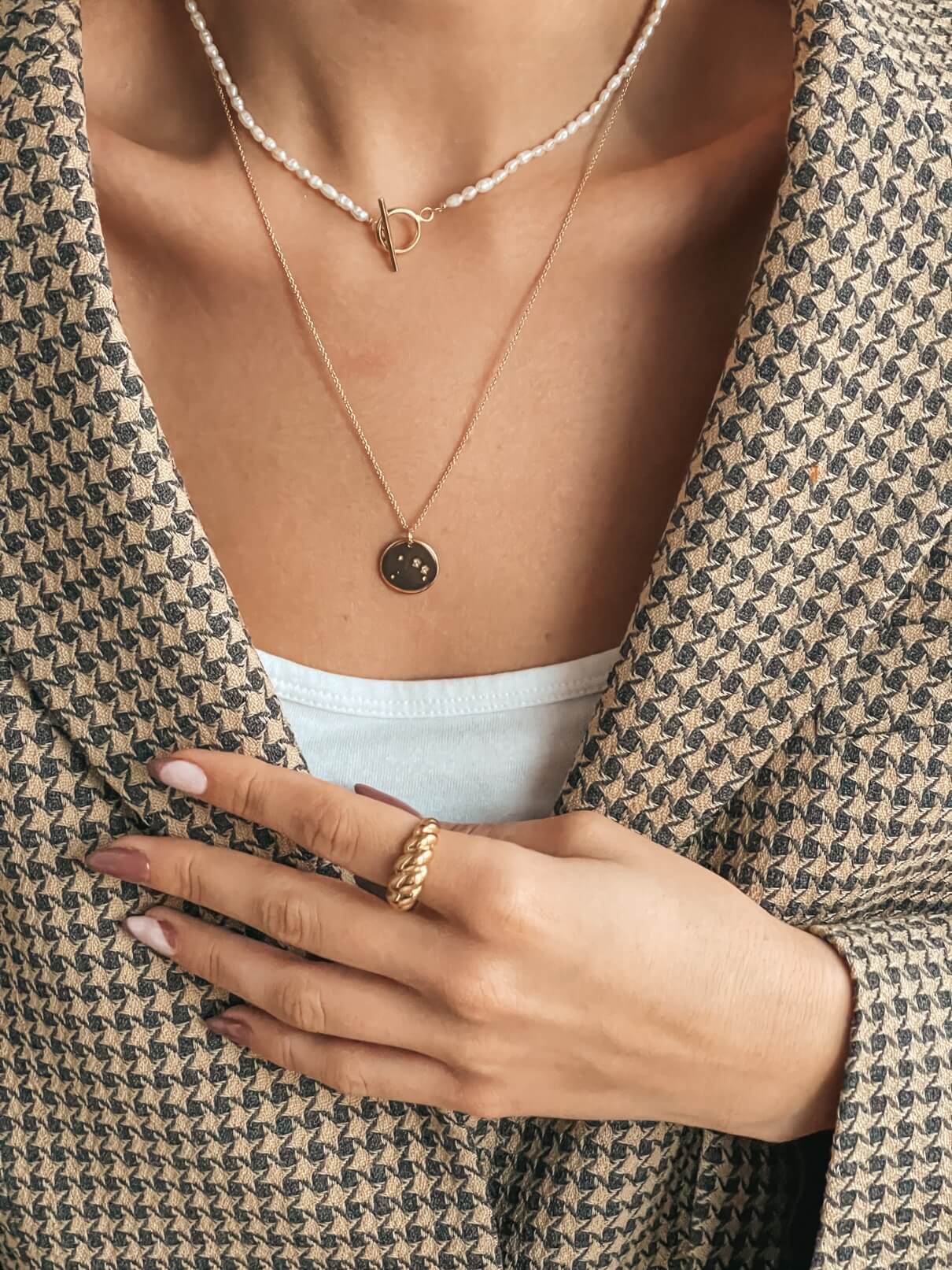 Golden Zodiac Silver Necklace - Aries - Indira