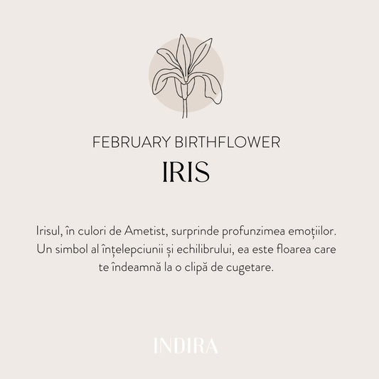 Pandantiv din aur Birth Flower - February Iris - Indira
