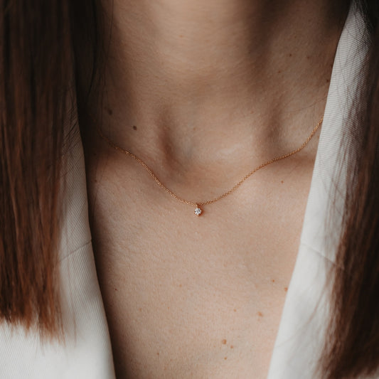 Timeless gold necklace - Diamond 0.05 CT