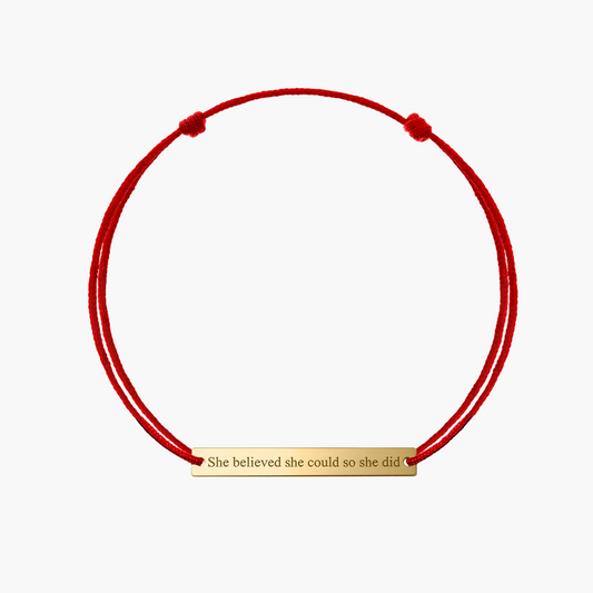 Bracelet Cordon Or Elle Croyait Qu'elle Pouvait