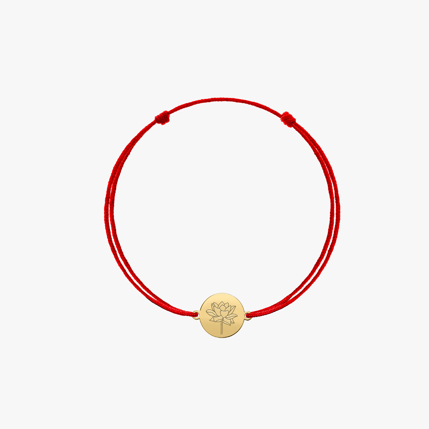 Gold Children's Cord Bracelet Birth Flower - July Lotus - Indira