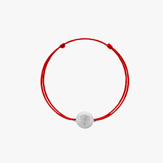 White Gold Children's Thread Bracelet Birth Flower - April Daisy - Indira