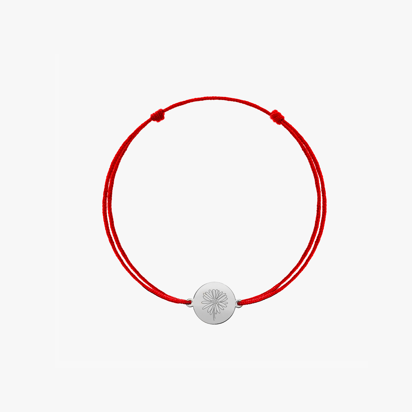 Bracelet en cordon pour enfants en or blanc Birth Flower - April Daisy - Indira