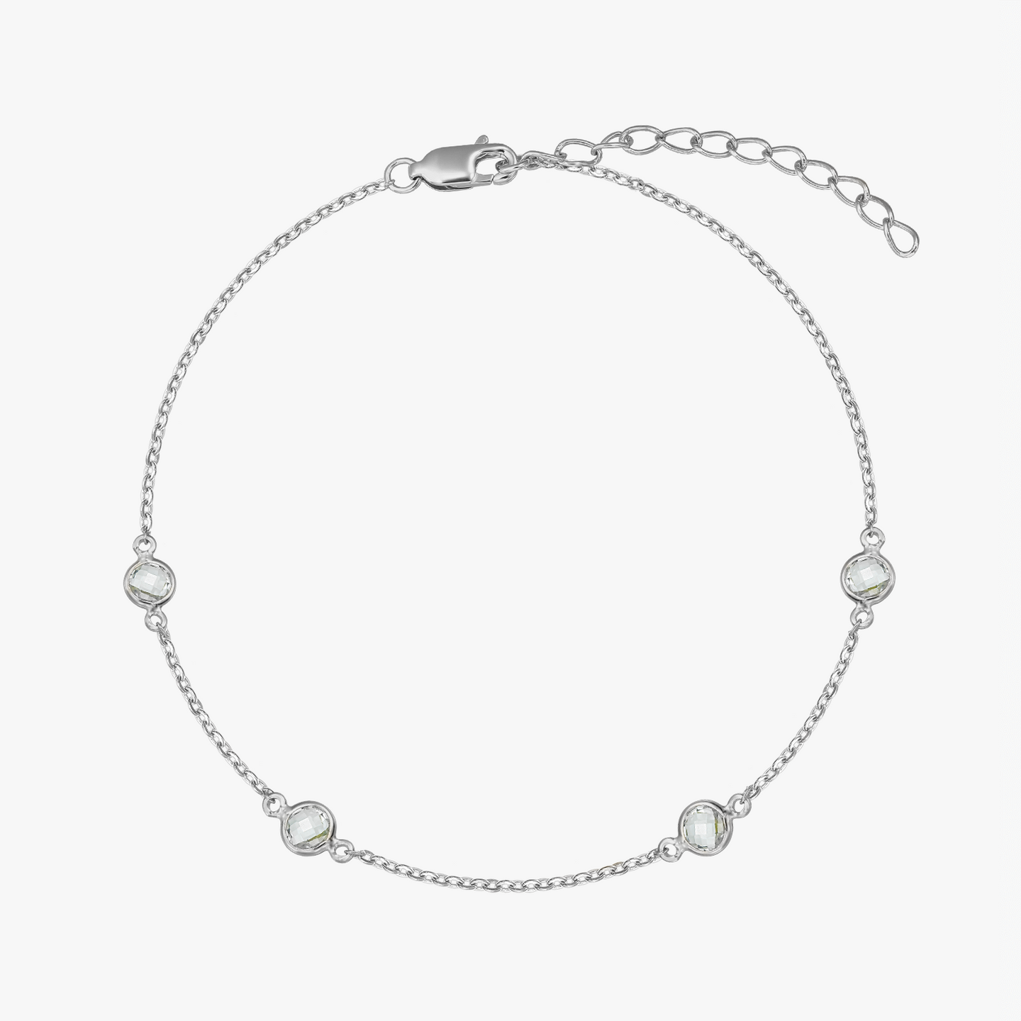 Bracelet en argent Pierre de naissance Décembre - Topaze Bleue - Indira
