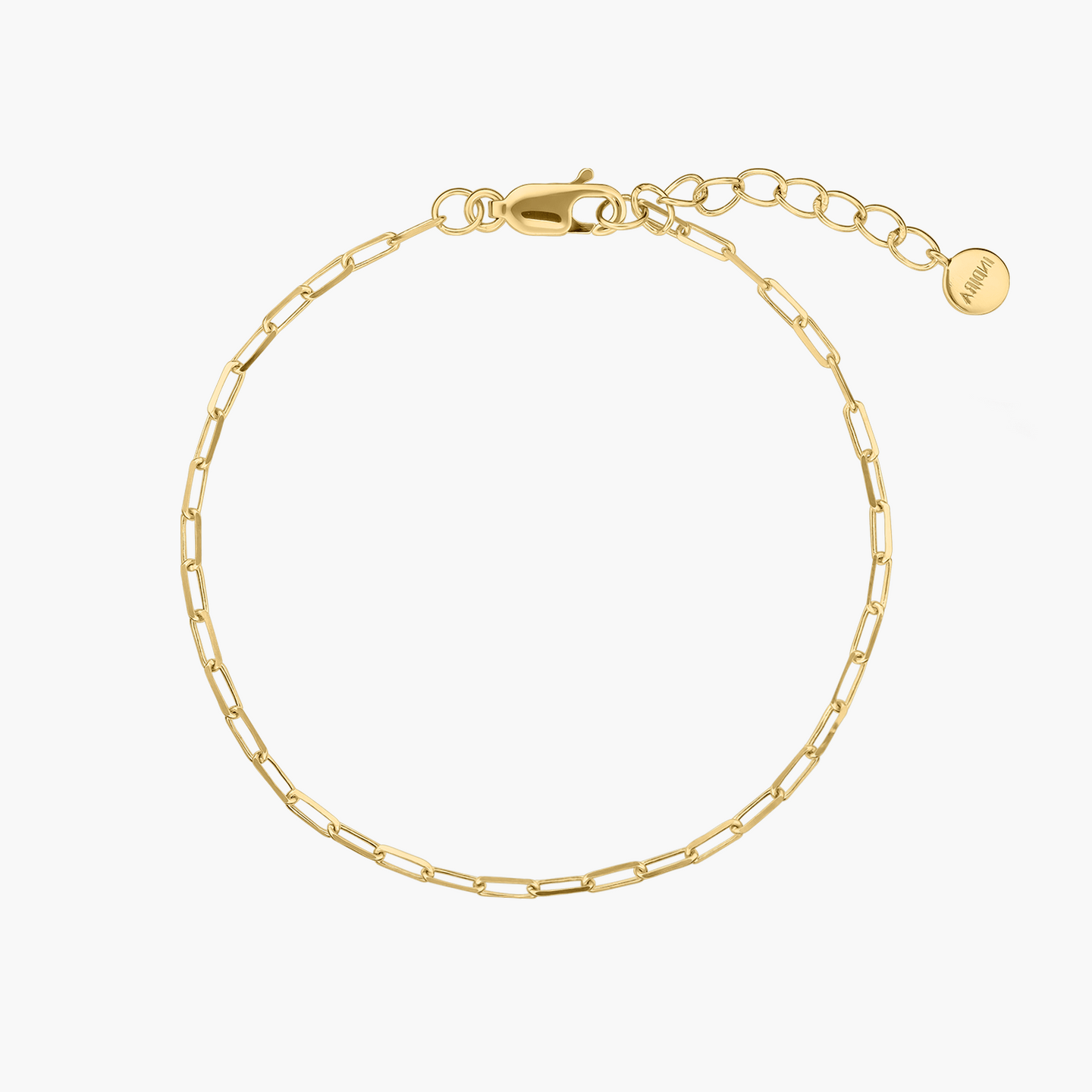 Golden Paperclip Silver Bracelet - Indira