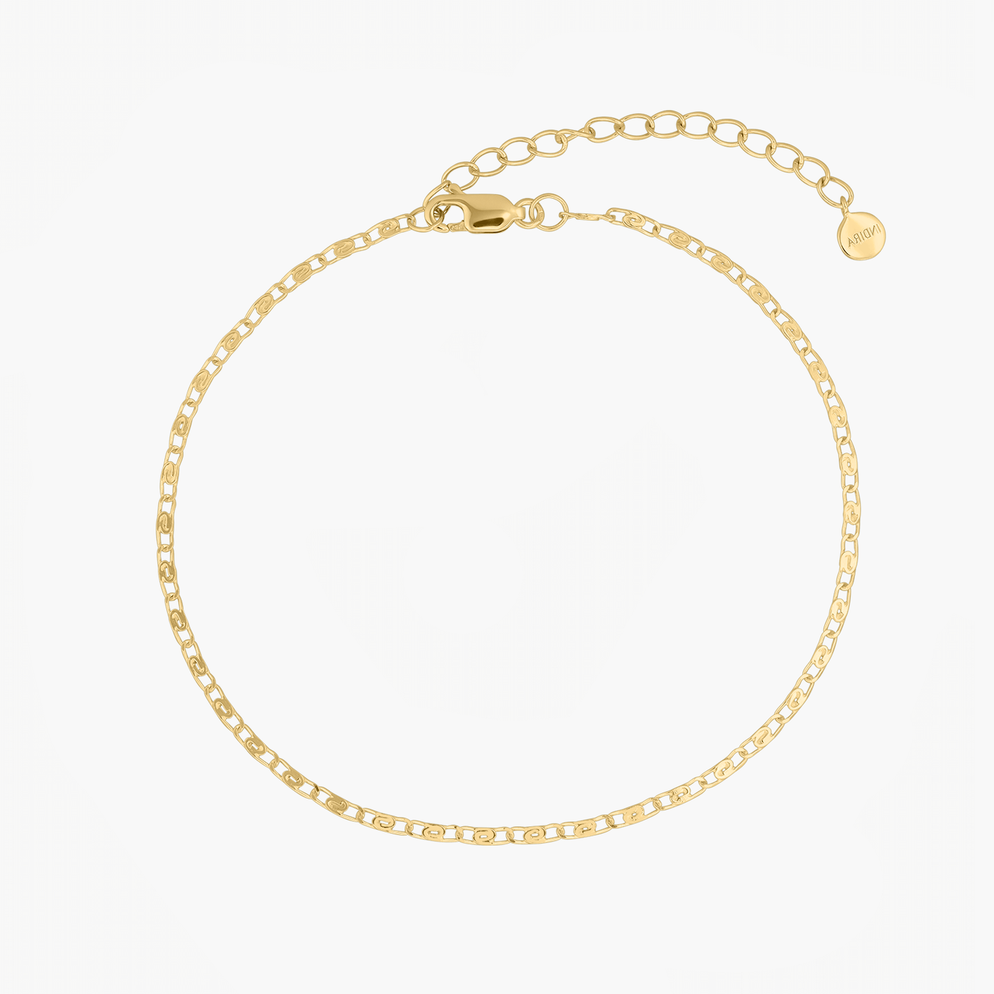 Silver Ankle Bracelet Golden Anchor - Indira