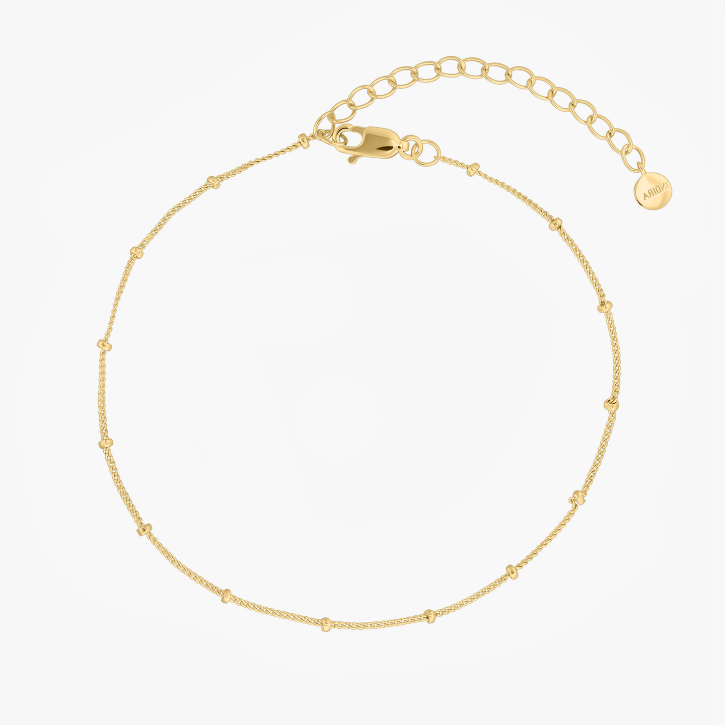 Golden Beaded Silver Anklet - Indira