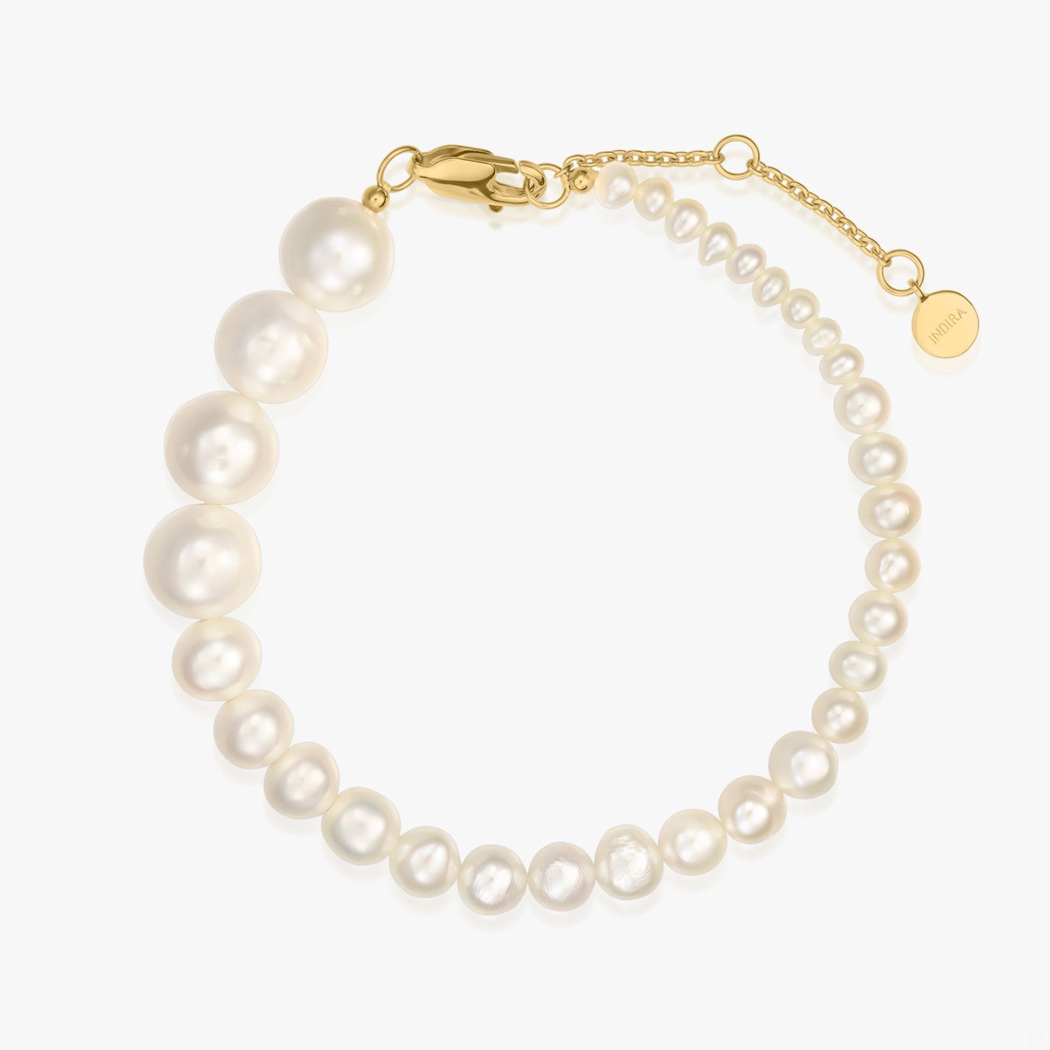 Bratara din argint Golden Crescendo - Perle Naturale - Indira