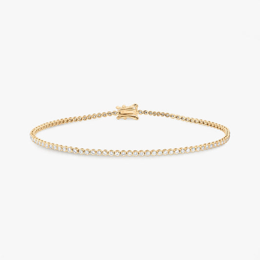 Yellow Gold Little Tennis Bracelet - Diamonds