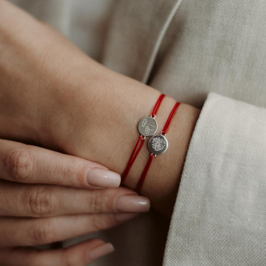 Bracelet cordon en or blanc Birth Flower - Muguet de mai - Indira