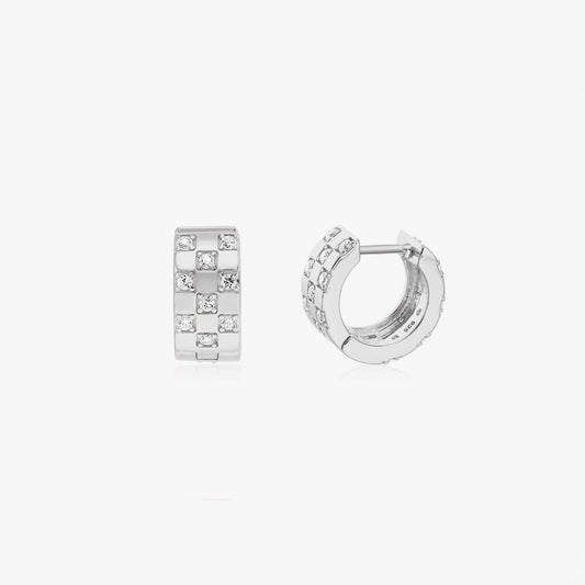 Circle Silver Earrings - Zirconium