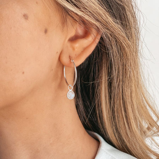 Golden Suzanne silver earrings - Moonstone