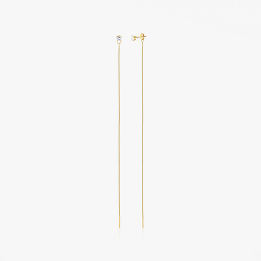 Gold Plated Silver Earrings with White Cubic Zirconia Sadie