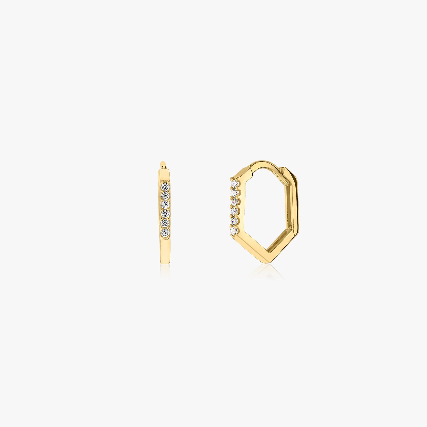 Boucles d'oreilles en or Hexagon Hoops - Indira