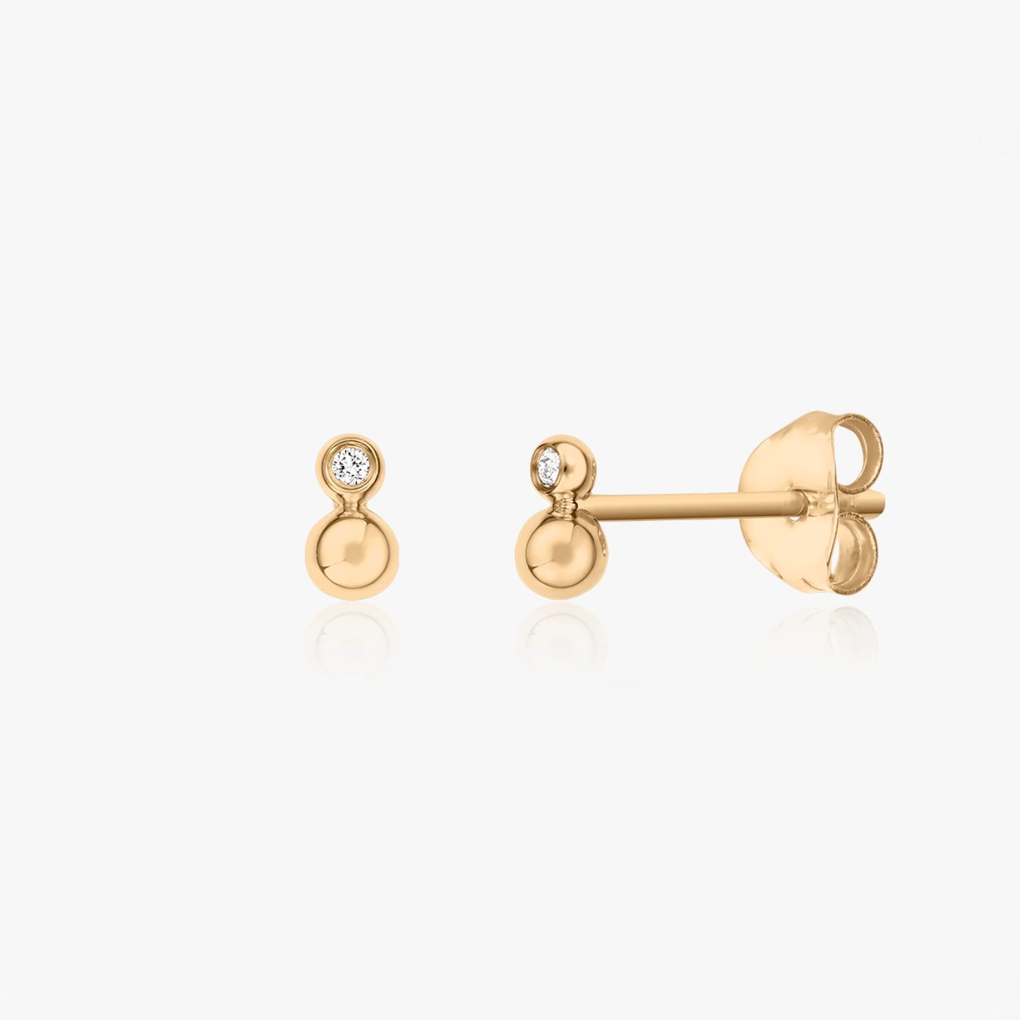 Tear Yellow Gold Earrings - Diamonds