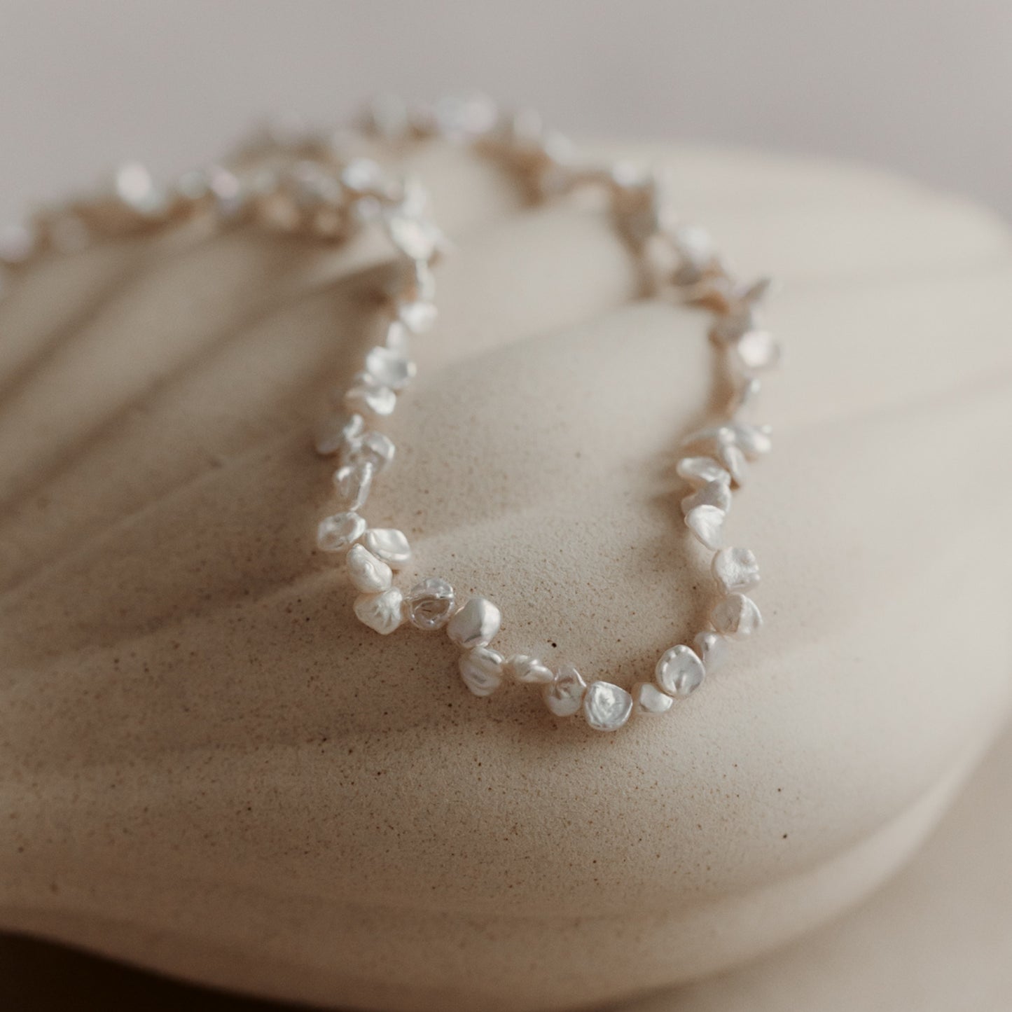 Brielle Silver Necklace - Natural Pearls