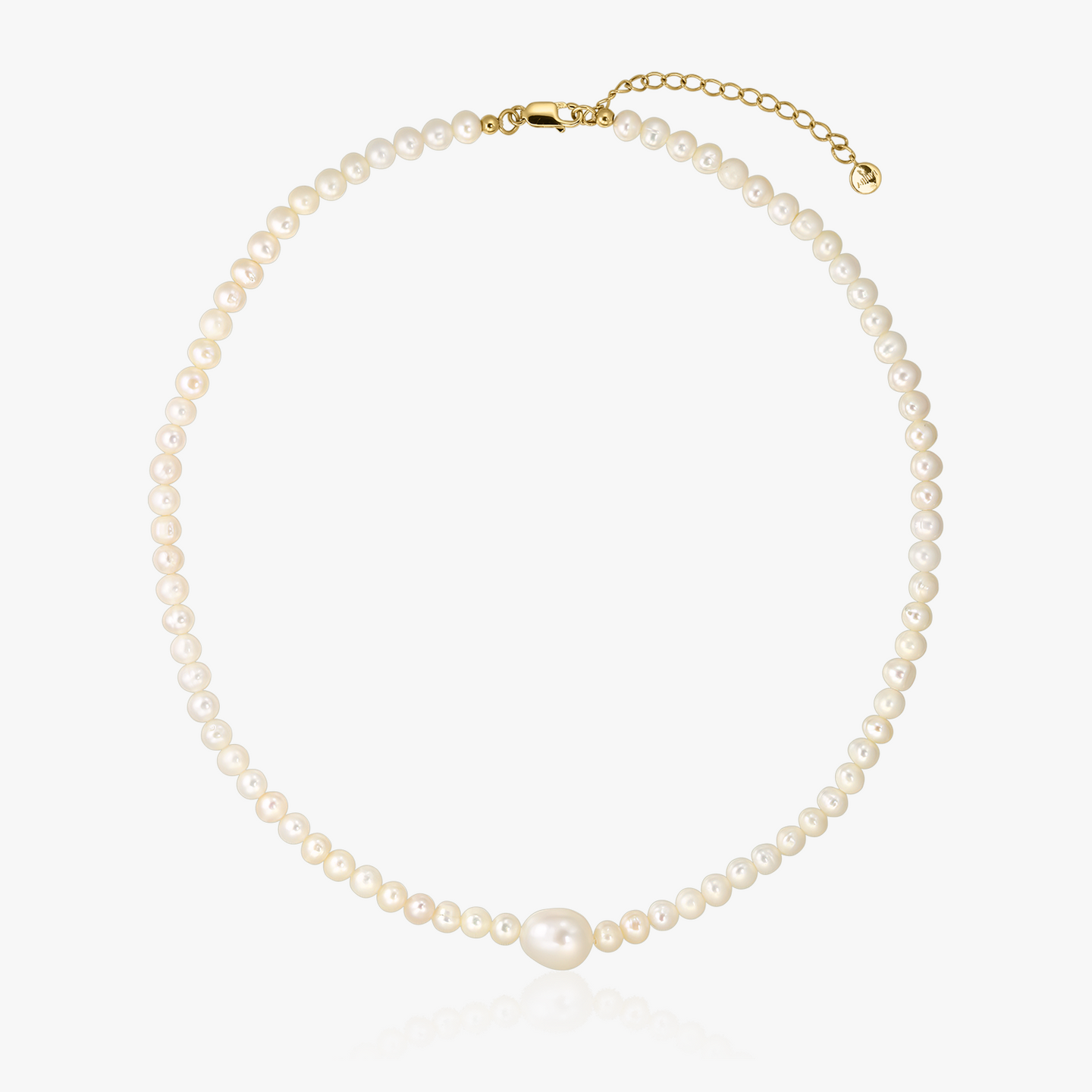 Golden Chanti ezüst nyaklánc - tenyésztett gyöngyök - Indira