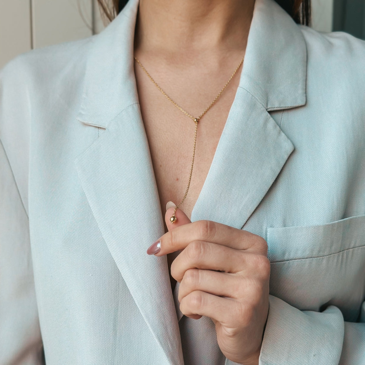 Gold-plated silver Bola necklace