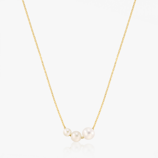 Elsa gold necklace - Natural pearls
