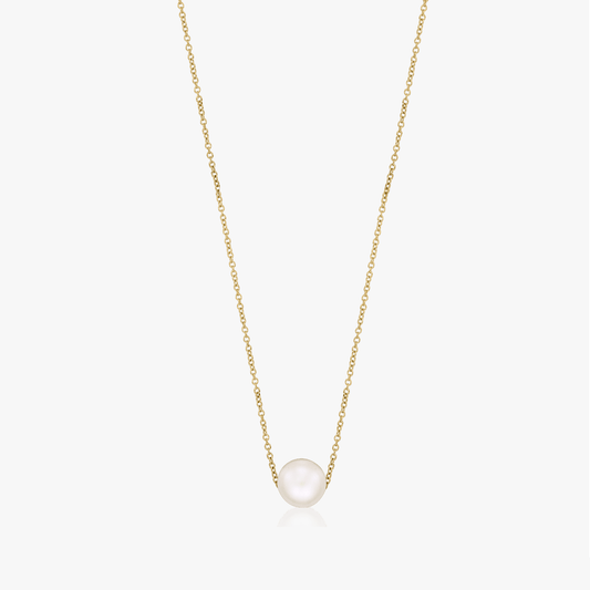 Golden Ruth Silver Necklace - Natural Pearls