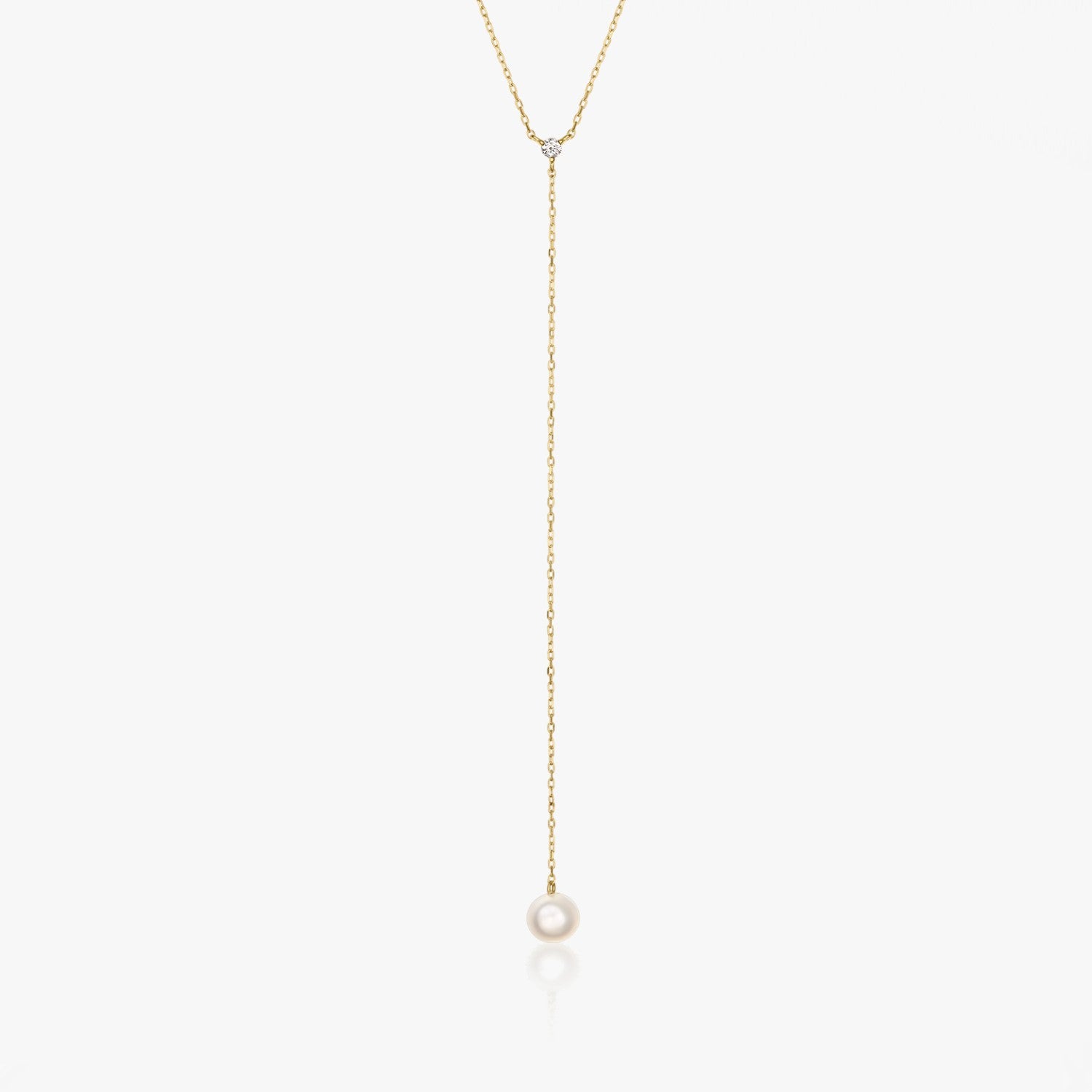 Yara Yellow Gold Necklace - Natural Pearls, Diamonds