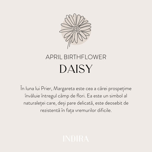 Brățară șnur pentru copii din aur Birth Flower - April Daisy - Indira