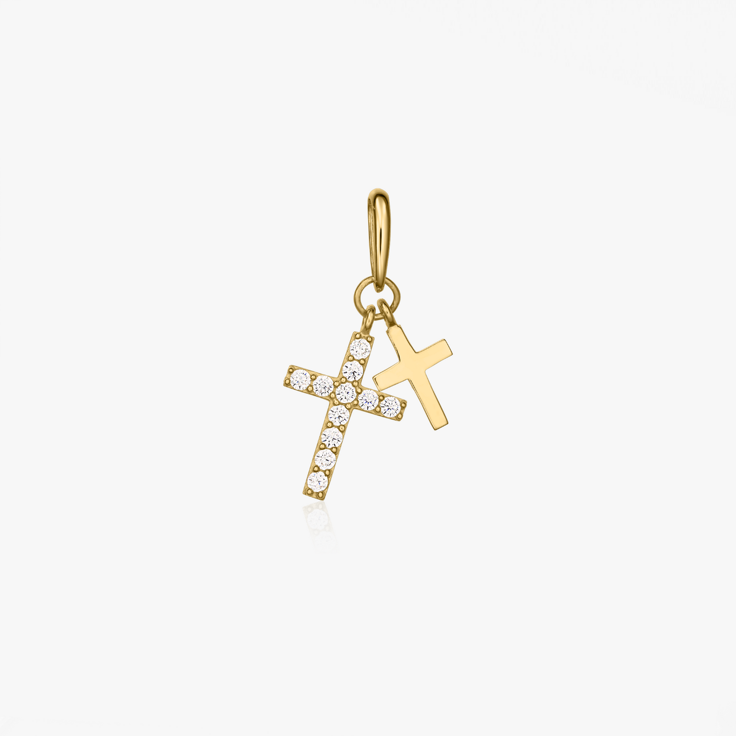 Double Cross Gold Pendant - Indira