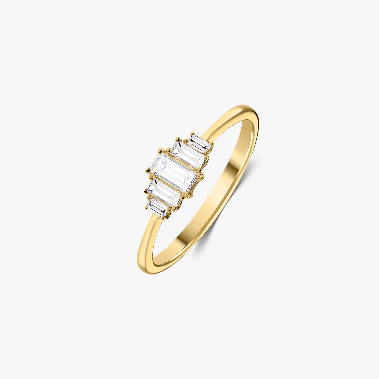 Mira Yellow Gold Ring – Diamonds - Indira
