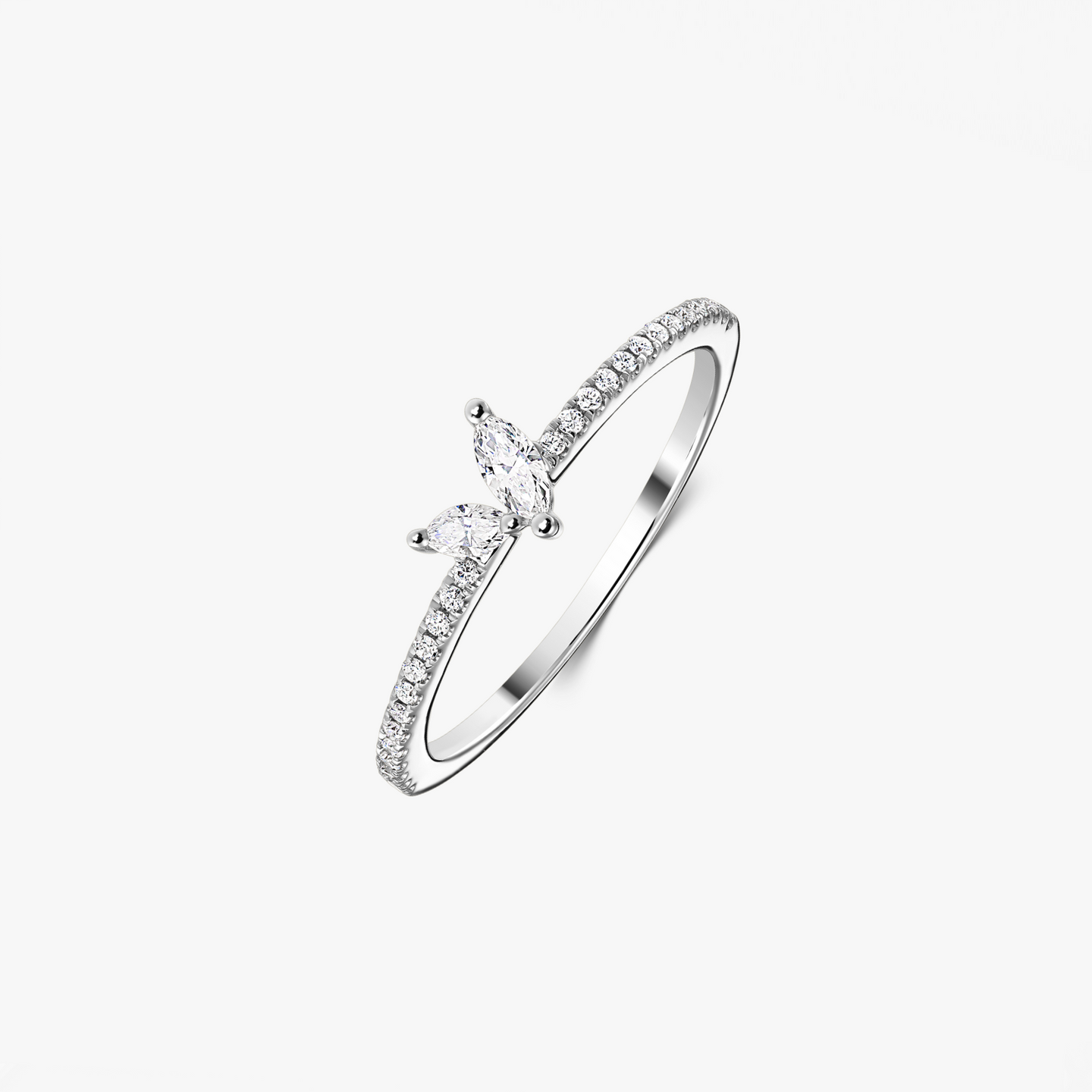 Bague en or blanc Yuna – Diamants - Indira