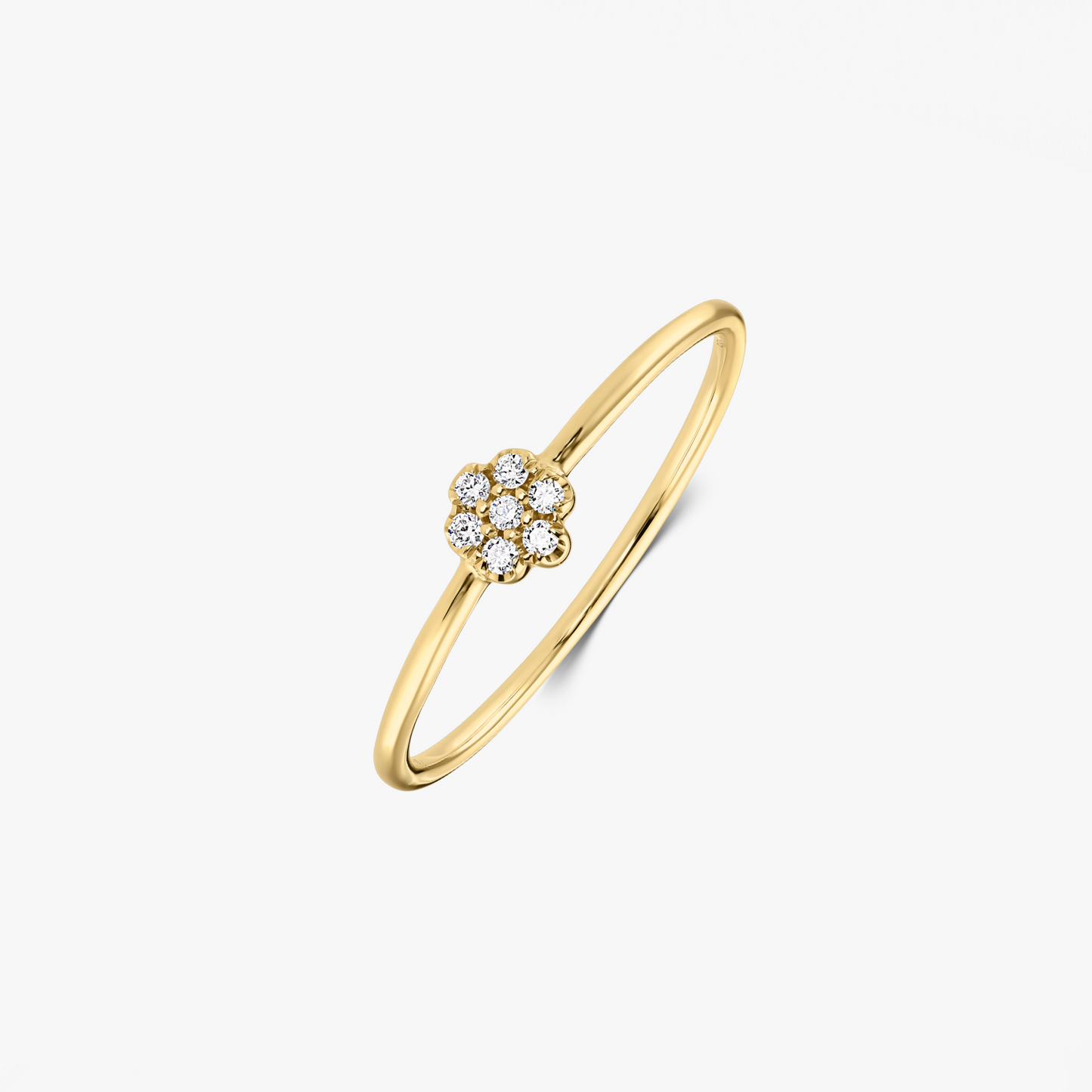 Daisy Yellow Gold Ring – Diamonds