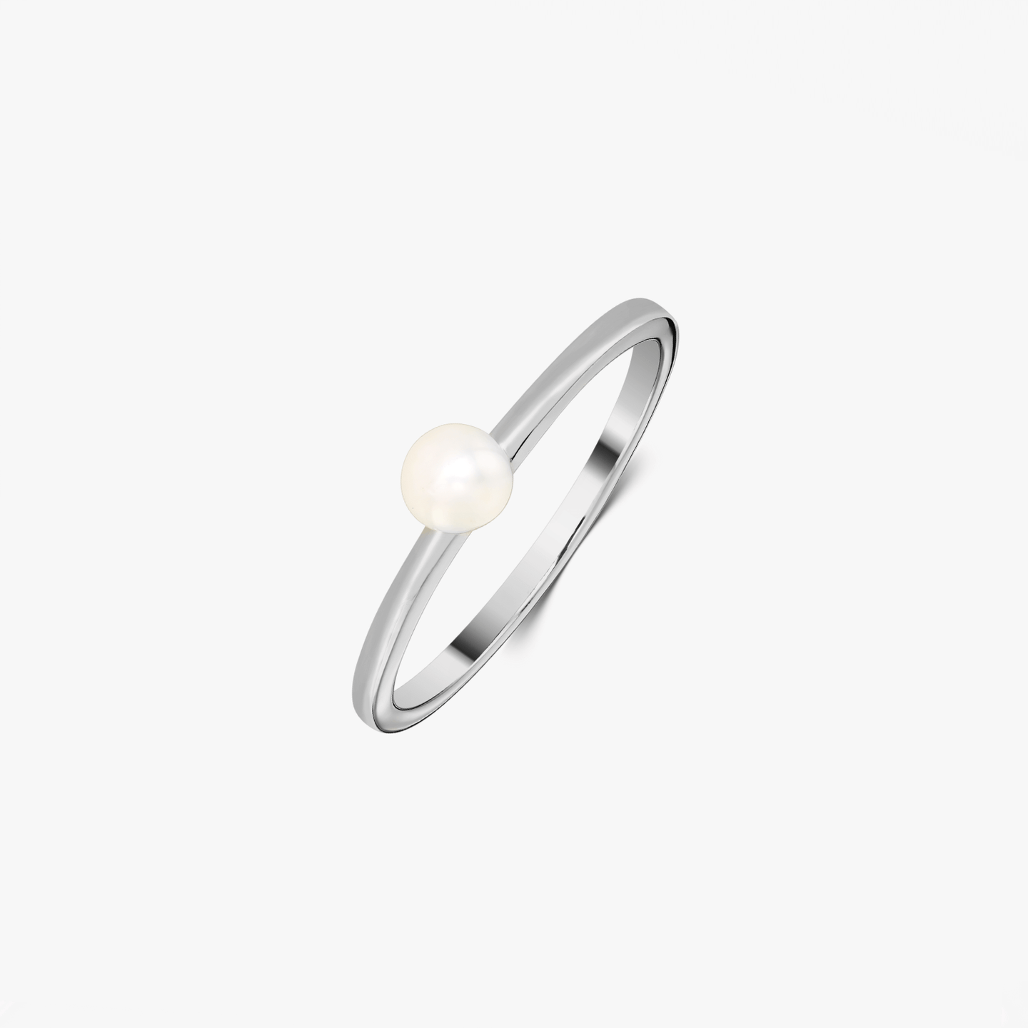 Indira Pearl Solitaire Silver Ring