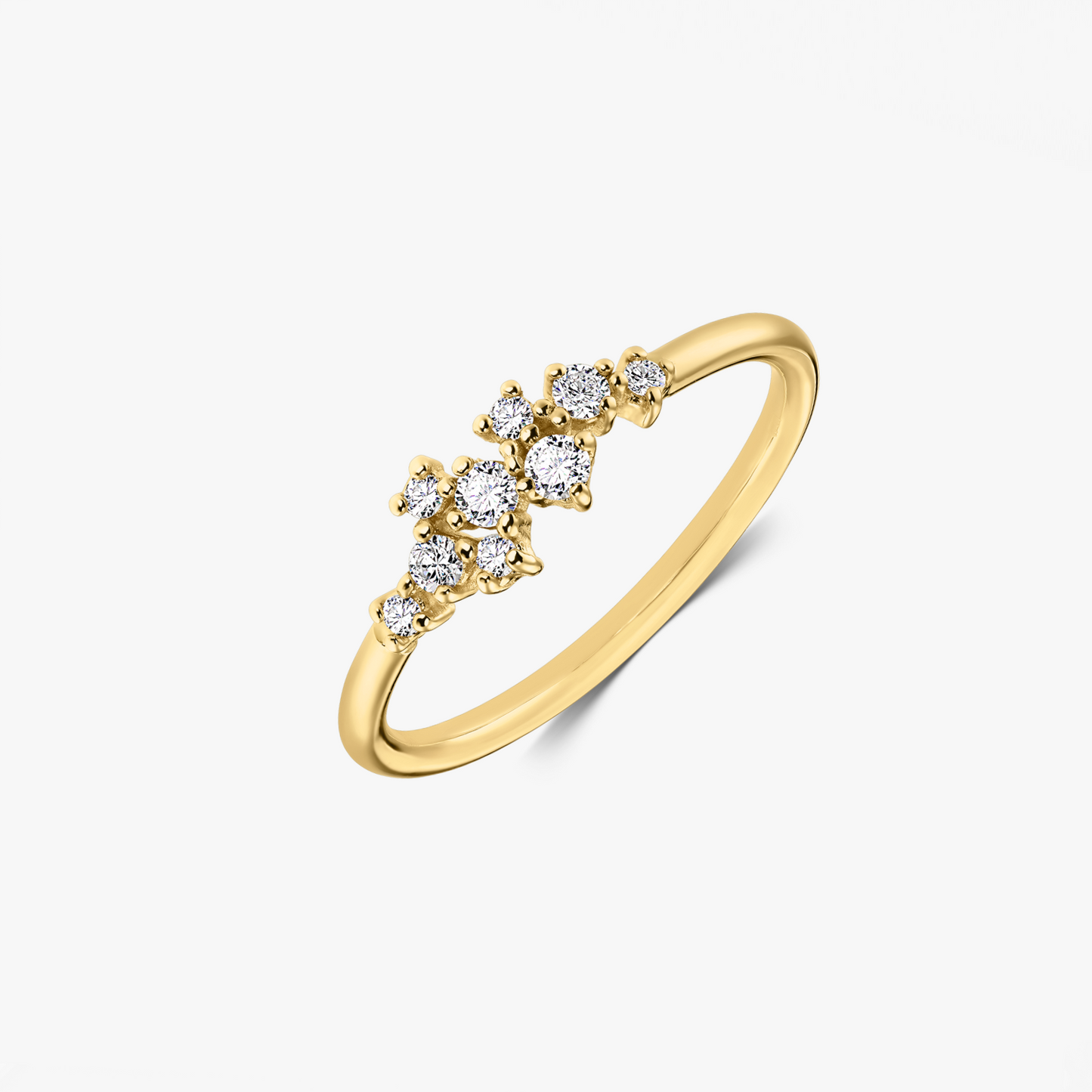 Selene Yellow Gold Ring – Diamonds